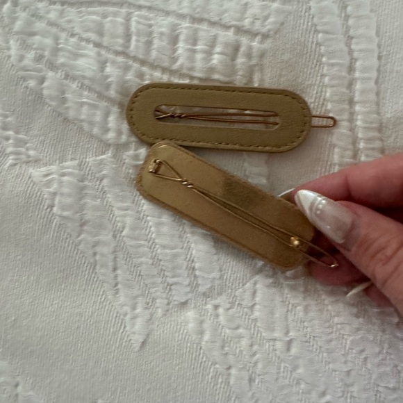 Zara pack of leather hair clips main image 7